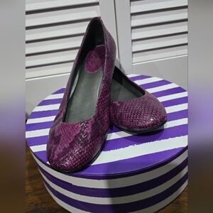 Cole Haan, Nikeair Elegant Purple Snakeskin Women's Shoes, 10M